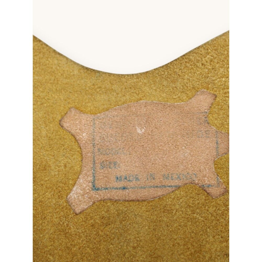 Vintage Handmade Leather Vest Distressed Western Boho Concho Vest Artisan Mexia - Picture 4 of 7